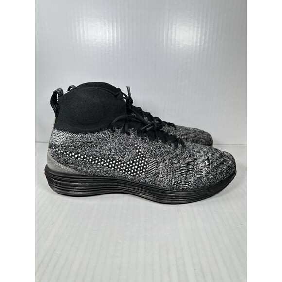 Size 13 Nike Lunar Magista 2 Flyknit FC Black White Trainers Shoe 876385-001 NEW